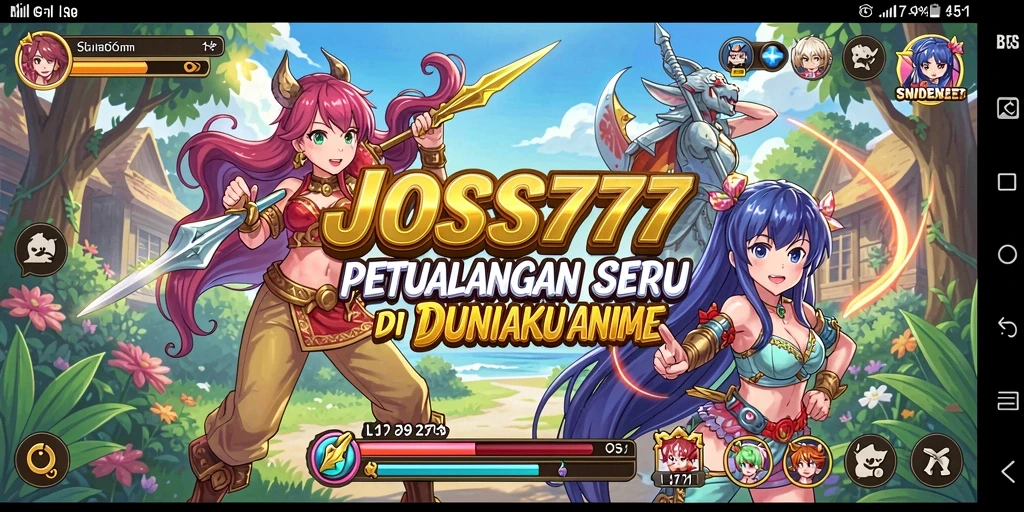 Tampilan action seru dalam JOSS777 saat bertarung dengan karakter Anime.