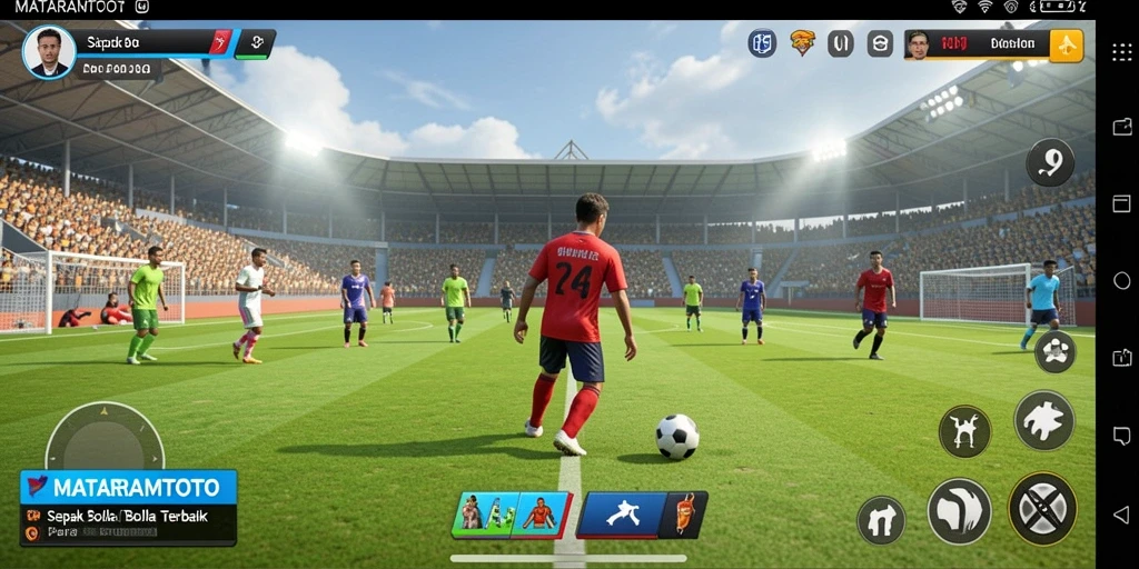 Tangkapan layar menunjukkan gameplay seru MATARAMTOTO dengan aksi pertandingan sepak bola.