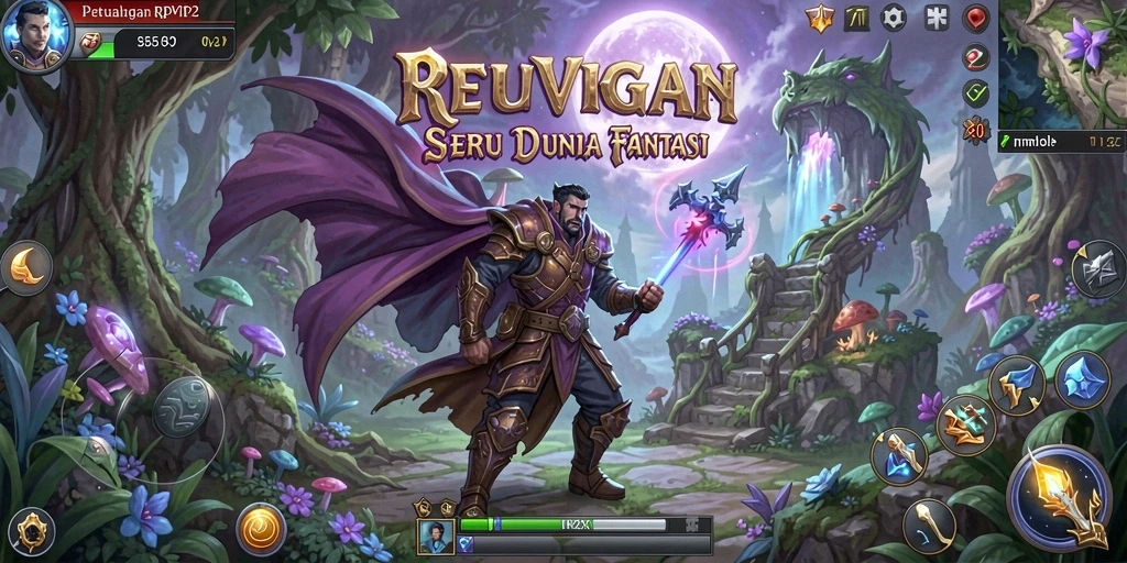 Screenshot gameplay RPVIP2 menampilkan petualangan menegangkan di dunia fantasi.