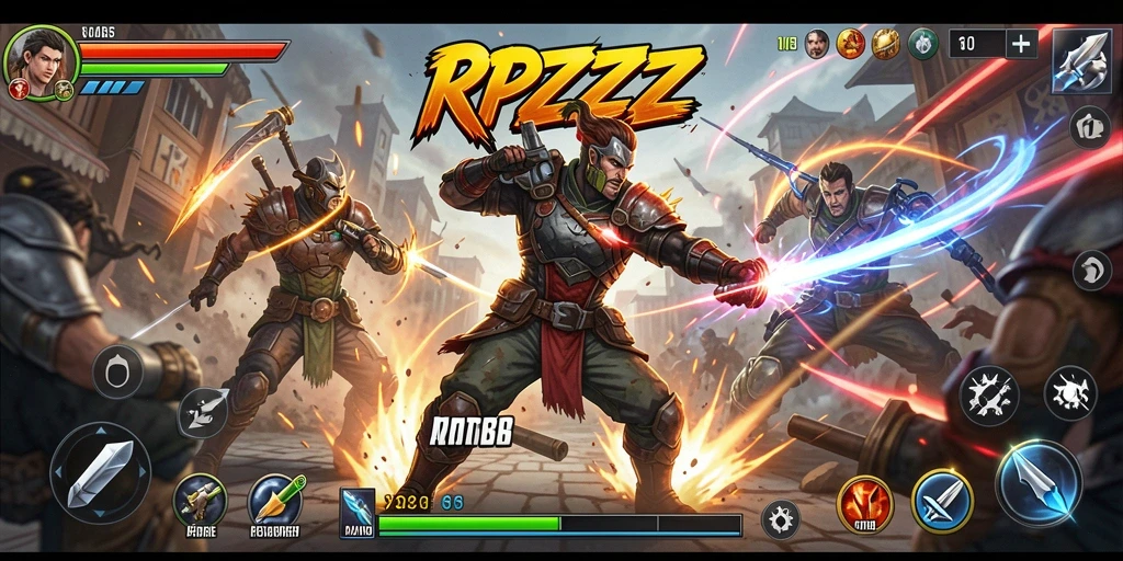 Screenshot utama menampilkan serunya gameplay RPZZZ dengan pertarungan mendebarkan.