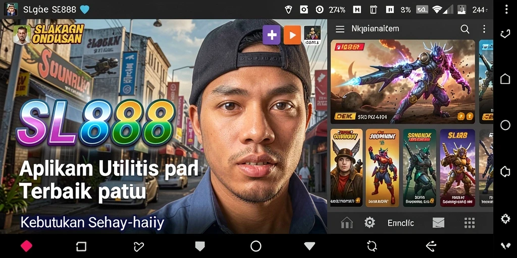 Tampilan antarmuka utama aplikasi SL888 yang memudahkan navigasi.